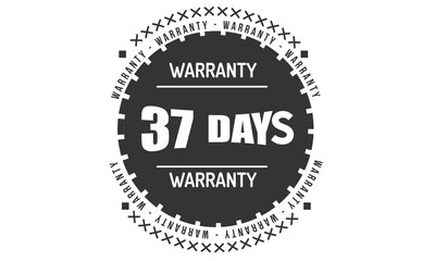 37 days warranty rubber stamp guarantee