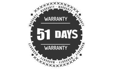 Fototapeta na wymiar 51 days warranty rubber stamp guarantee