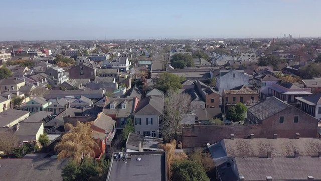 Aerial Low flyover of the French Quarter New Orleans 2