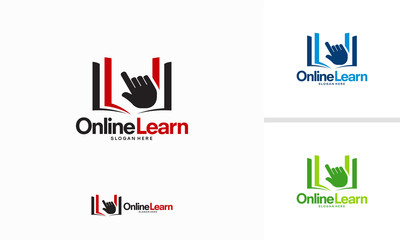 set of Online Education Logo template, pixel book education logo template designs vector illustration