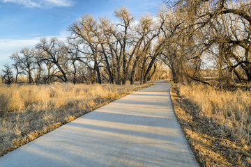 recreational trail along a river valley