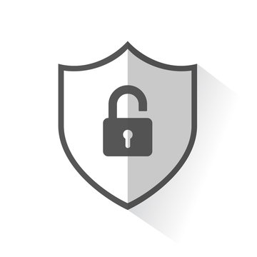 Flat Shield Icon - Lock