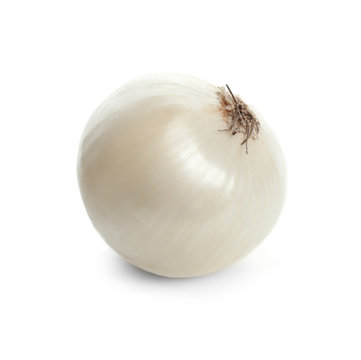 Fresh ripe onion on white background