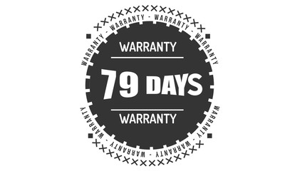 Fototapeta na wymiar 79 days warranty icon vintage rubber stamp guarantee