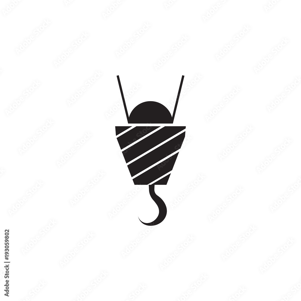 Poster crane hook icon. element of measuring items for mobile concept and web apps. icon for website design