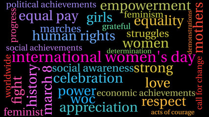 Obraz premium International Women's Day Word Cloud