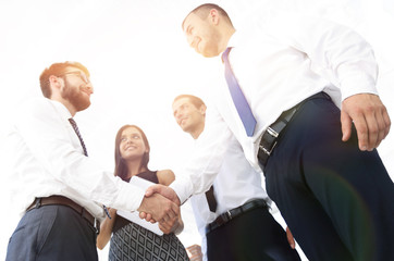 Obraz premium background image of handshake of business partners.