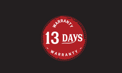 13 days warranty icon vintage rubber stamp guarantee