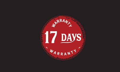 Fototapeta na wymiar 17 days warranty icon vintage rubber stamp guarantee