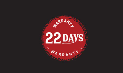 Obraz premium 22 days warranty icon vintage rubber stamp guarantee