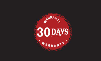 Fototapeta na wymiar 30 days warranty icon vintage rubber stamp guarantee