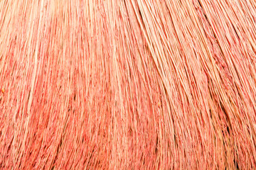 Texture of a broom. Broom close-up.
