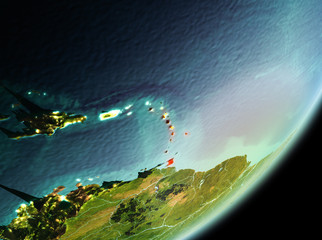 Morning view of Caribbean