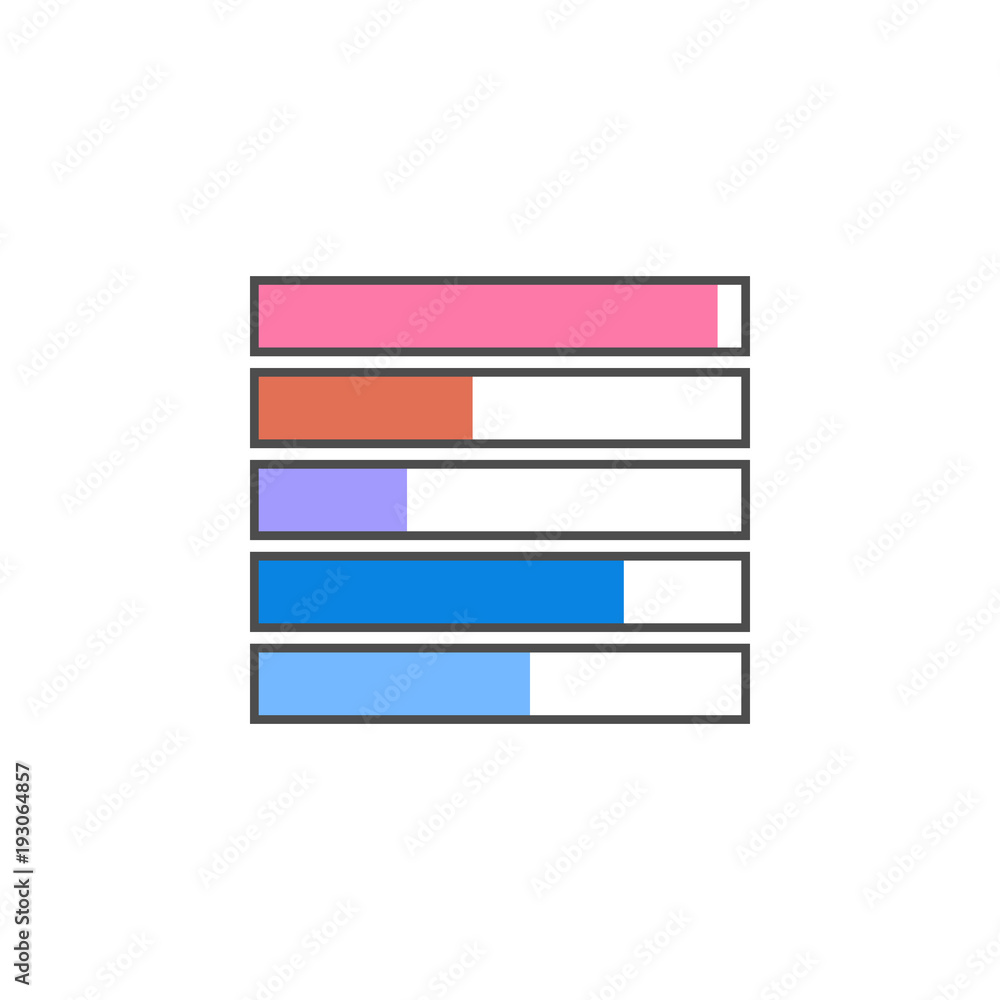 Aufkleber numbered bar chart icon. Element of colored charts and diagrams for mobile concept and web apps. Icon for website design and development, app development. Premium icon