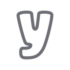 Y Tire Print Track Letter Logo Icon Design