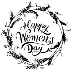 Happy Women's Day Greeting Cards. 8 March lettering. Banner for the International Women's Day.