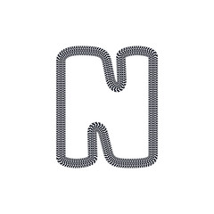 N Tire Print Track Letter Logo Icon Design