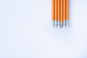 pencils isolated on white background. school, office and education concept