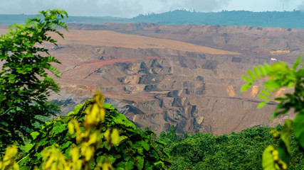 landscape that caused by open pit coal mining activity, Sangatta, Indonesia.  This mining activities will lead to environmental destruction - 193068888