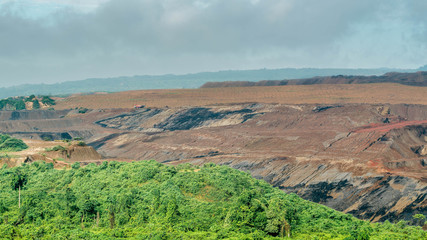landscape that caused by open pit coal mining activity, Sangatta, Indonesia.  This mining activities will lead to environmental destruction