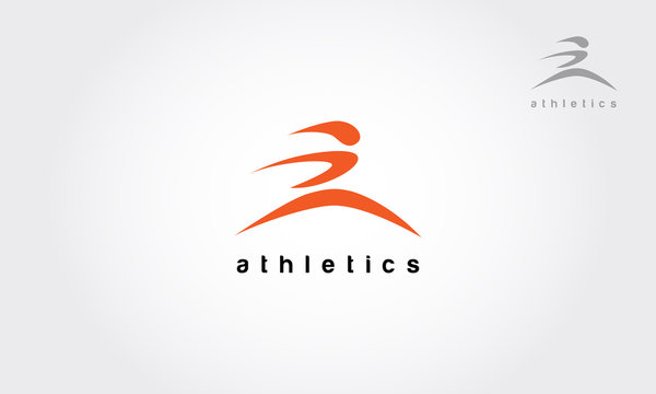 Athletics Vector Logo Illustration. Human running vector logo character. It is an excellent logo. Ideal for any activity which uses human interaction.