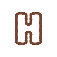H Wood Letter Logo Icon Design