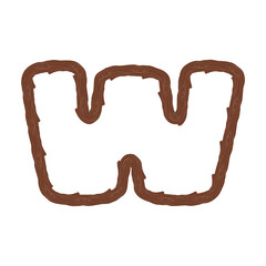 W Wood Letter Logo Icon Design