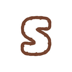 S Wood Letter Logo Icon Design