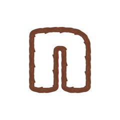 N Wood Letter Logo Icon Design