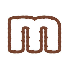 M Wood Letter Logo Icon Design