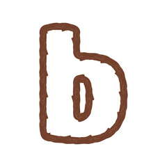 B Wood Letter Logo Icon Design