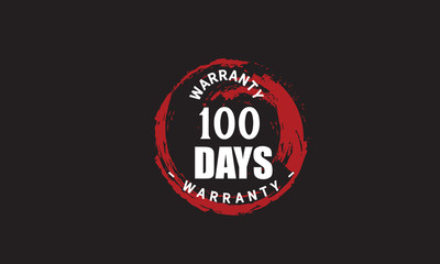 Fototapeta na wymiar 100 days warranty icon vintage rubber stamp guarantee