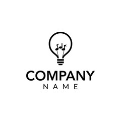 Music idea vector logo icon illustration
