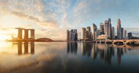 Rolgordijnen Panorama van Singapore © Beboy