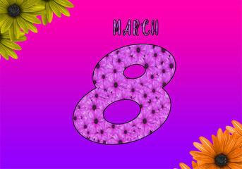 March 8th Flower Women's Day Vector Background