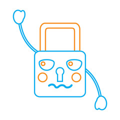 safe secure padlock kawaii character vector illustration color line image