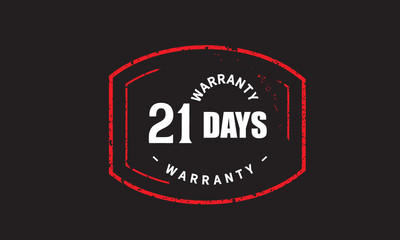 Fototapeta na wymiar 21 days warranty icon vintage rubber stamp guarantee