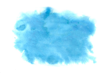Abstract texture brush ink background blue aquarell watercolor splash paint on white background - obrazy, fototapety, plakaty