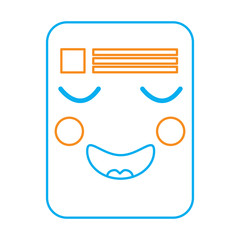 document happy  emoji icon image vector illustration design  orange and blue line