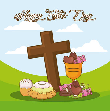 Happy easter day design