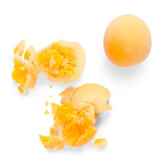 Boiled egg yolk isolated