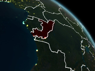 Congo in red at night