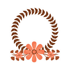 flower crown emblem  icon image vector illustration design 