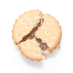 The cookies biscuits with cacao chocolate filling