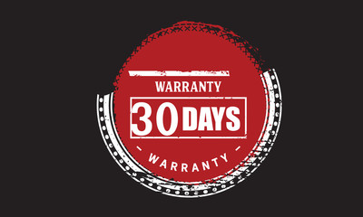 Fototapeta na wymiar 30 days warranty icon vintage rubber stamp guarantee
