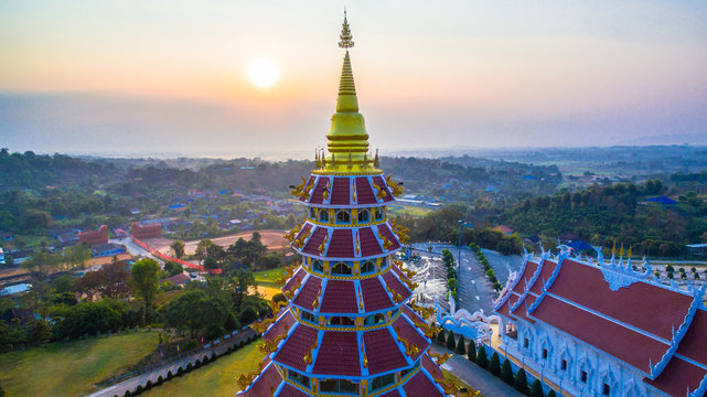 the biggest Guanyin statue in Chinese temple wat Hyua Pla Kang in Chiang Rai north of Thailand.