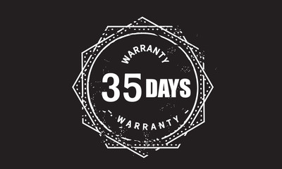 Naklejka na ściany i meble 35 days warranty icon vintage rubber stamp guarantee