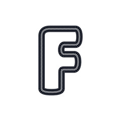 F Zipper Letter Logo Icon Design
