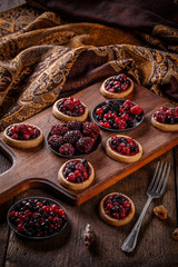 Tartlets with fresh red berries