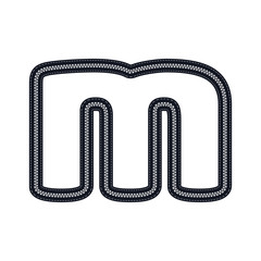 M Zipper Letter Logo Icon Design